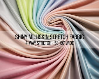 Shiny Milliskin Stretch Fabric – 4-Way Nylon Spandex | Ideal for Costumes, Bodysuits & Performance Wear