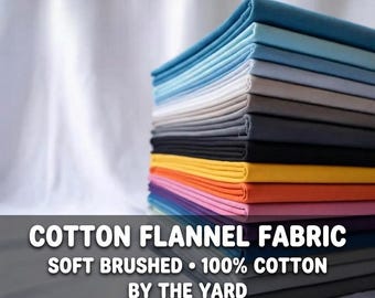 Tela de franela 100 % algodón: 42/43 pulgadas de ancho, tela cepillada suave, cortada a medida para acolchados, pijamas, mantas de bebé y manualidades.