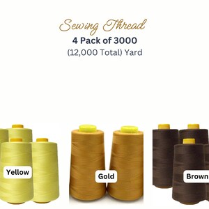 yellow, gold and brown Polyester Sewing Thread Cone