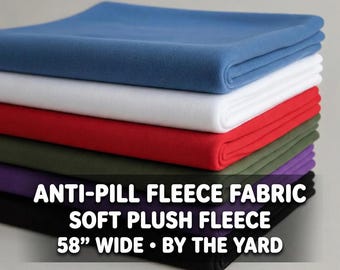 Anti-Pill Polar Fleece Fabric by Yard | Soft Plush for Tie Blankets Sweatshirts Baby Blanket Pet Bed Throw Blanket 60" Wide 25 Colors