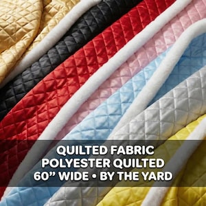 Quilted Fabric by the Yard – Polyester Quilted Fabric 60 Inch Wide, Quilted Lining Fabric for Jackets, Vests & Warm Blankets