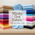 Minky Dot Fleece Fabric by the Yard – Soft Plush Minkee Fabric with Dimple Dots for Blankets, Baby Blankets, Pillow Covers & More