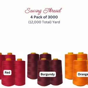 red, burgundy, orange Polyester Sewing Thread Cone