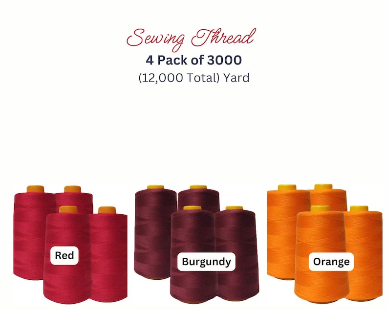 red, burgundy, orange Polyester Sewing Thread Cone