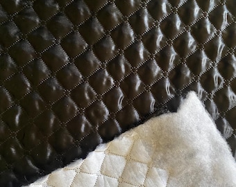 Quilted Fabric – Black & White – Polyester Filled for Jackets, Vests, Quilted Padding an Warm Blankets