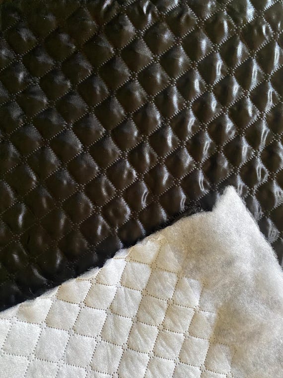 Quilted Fabric – Black & White – Polyester Filled for Jackets, Vests, Quilted Padding an Warm Blankets