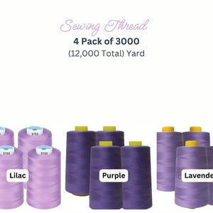 Lilac, purple and lavender Polyester Sewing Thread Cone