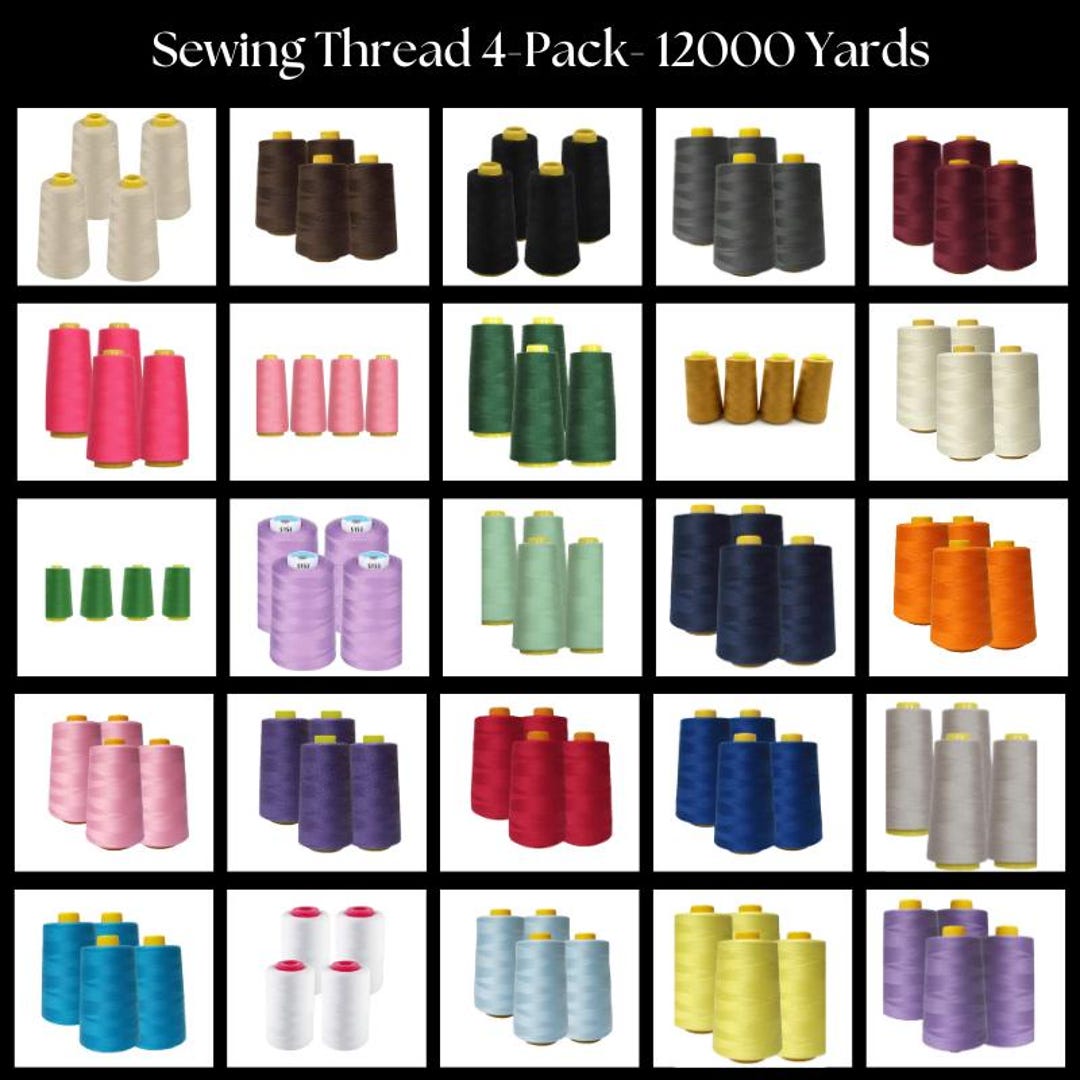 Sewing Thread 4-pack by Fabric Collections Inc. – 12,000 Yards of ...