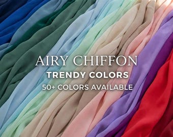 Soft Sheer Chiffon Fabric by the Yard – 60” Wide Lightweight Chiffon for Dresses, Scarves, Décor & Sewing