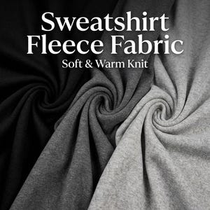 Sweatshirt Fleece Fabric by Yard Cotton Polyester Knit Fabric Heavy Soft Brushed Fabric for Hoodies Joggers Loungewear Apparel