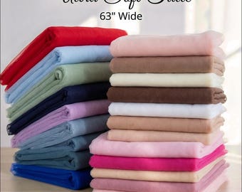 Soft Bridal Tulle Fabric by Yard 63 Inch Wide, Italian Sheer Net Fabric for Wedding Veils, Dresses & Gown Layers