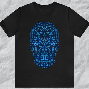 Sugar Skull, Day of the Dead, Dia de los Muertos, Pinstripe, Calavera, Muerte, Tradition, Folk Art, Prehispanic, Mens Gifts, Womans Gifts