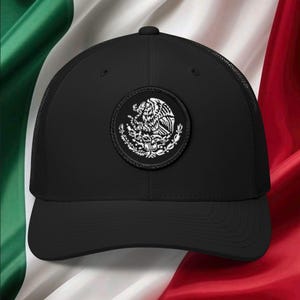 Mexico Eagle Trucker Hat | Mexican Flag Patch Cap | Embroidered Snapback Hat | Adjustable Mesh Hat | Mexican Pride Gift