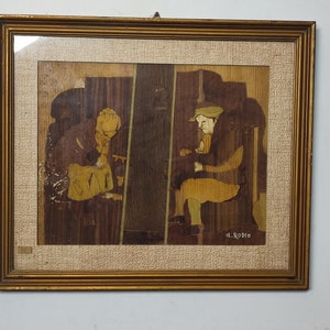 Quadro " A, Rodio (1945-2006) " pensionati " , Premio Sant Ambrous Milano 1982  (DESCRIPTION multi LANGUAGES)