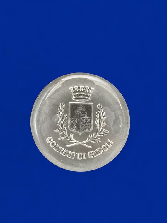 STEMMA in cristallo pesante Comune di Empoli da collezione anni 70