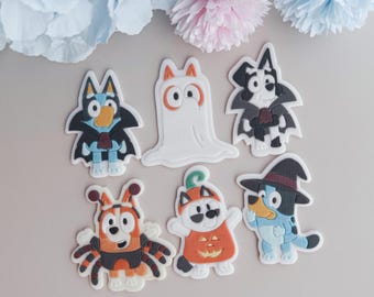 Bluey Halloween Fondant Cutter and Stamp Set | Ghost, Witch, Pumpkin | Polymer Clay and Cake Decorating Tools