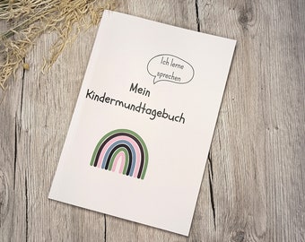 Kindermundtagebuch, Erinnerungsbuch Kindermund, Erinnerungen Sprechen lernen, Wörterbuch Kind, Geschenk Eltern, Erinnerung an erstes Wort