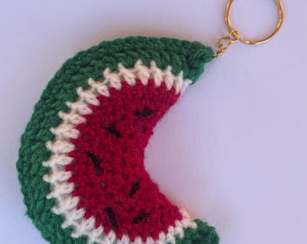 Crocheted Watermelon Keychain