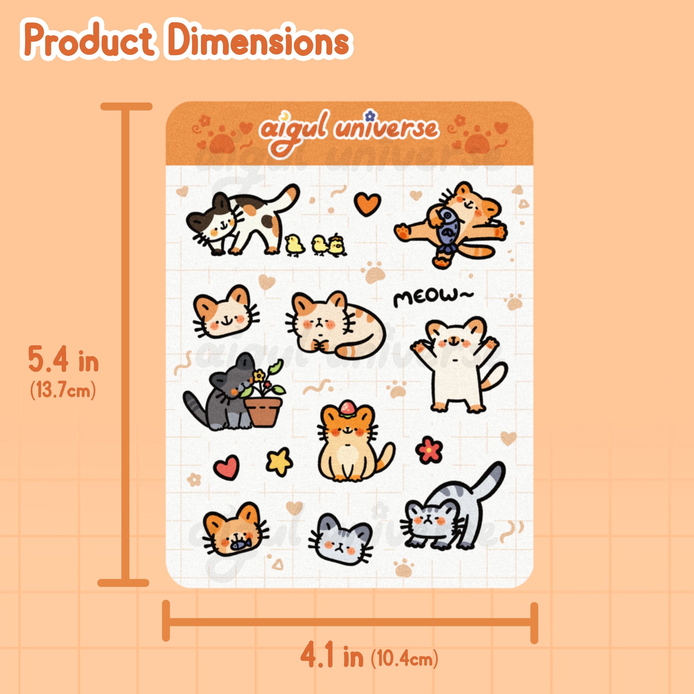 Cute Cat Sticker Sheet – Kawaii Stationery, Scrapbook Stickers - Etsy