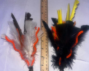 Black & Orange HOMEMADE CAT TOY- 2er Pack Wels Angelköder