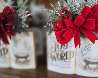 Krippendekoration, Freude an die Welt, christliches Herzstück, Krippenakzentstück, religiöses Weihnachten, wahre Bedeutung von Weihnachten, Baby Jesus