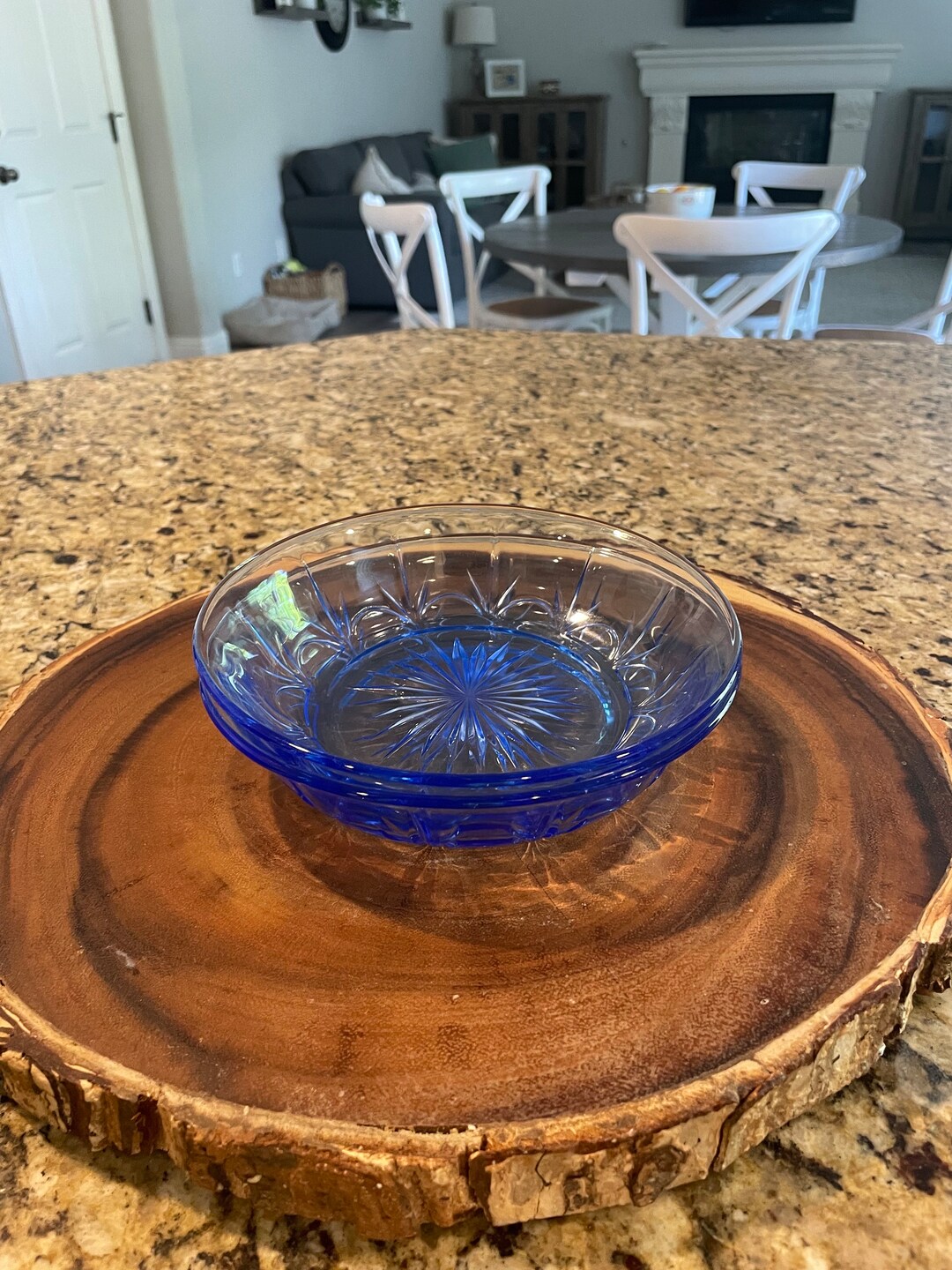 Vintage Fostoria Avon American Blue Glass Cereal Bowls Set of 2 Etsy