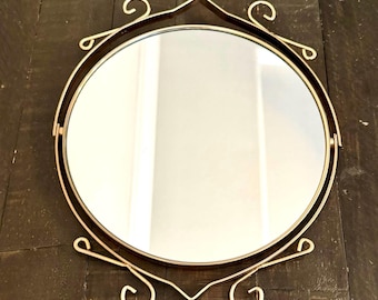 Vintage Gold Toned Double Sided Swivel Vanity Mirror