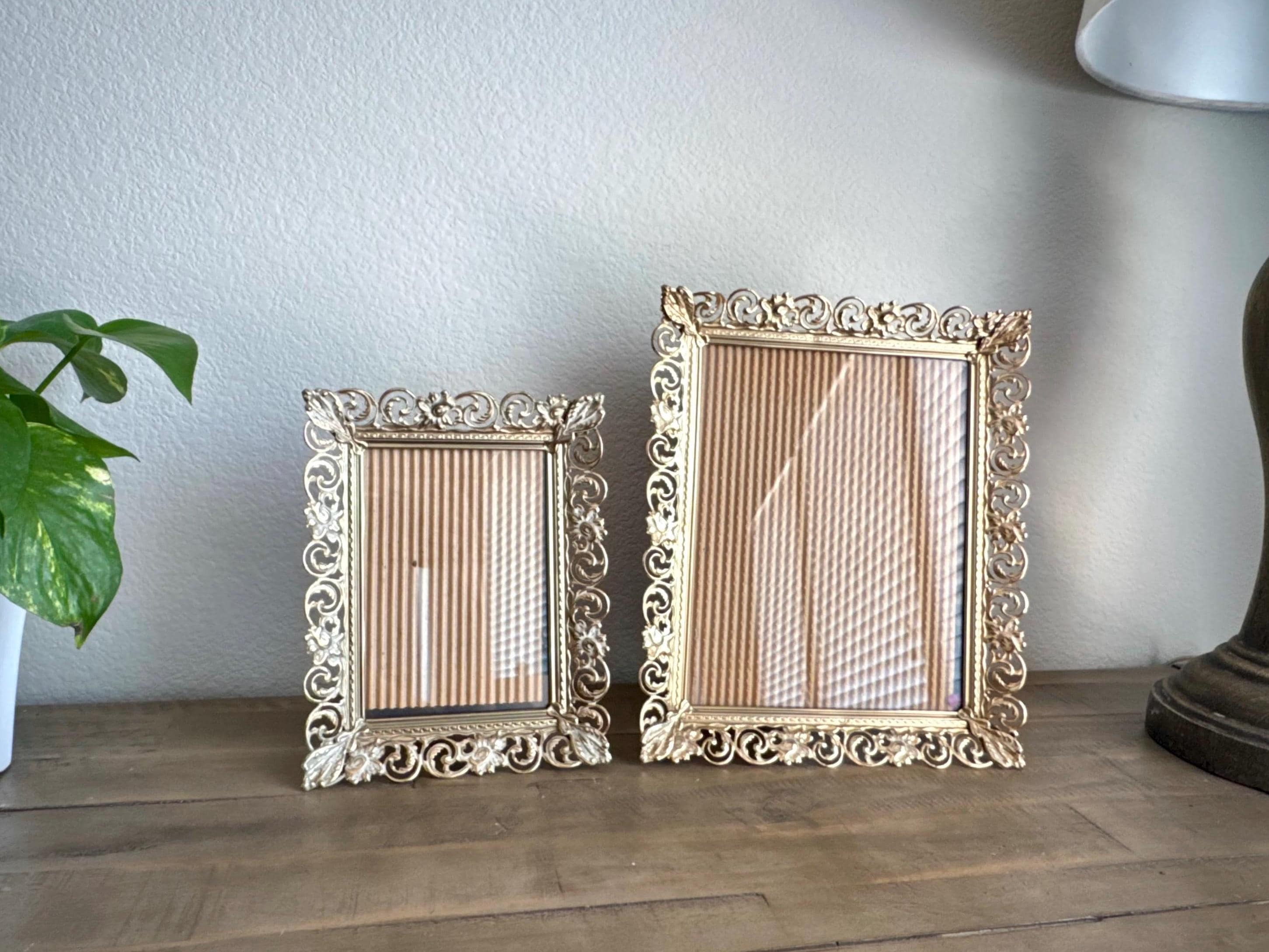 Vintage Gold Filigree Ornate Frames ~ Set of 2