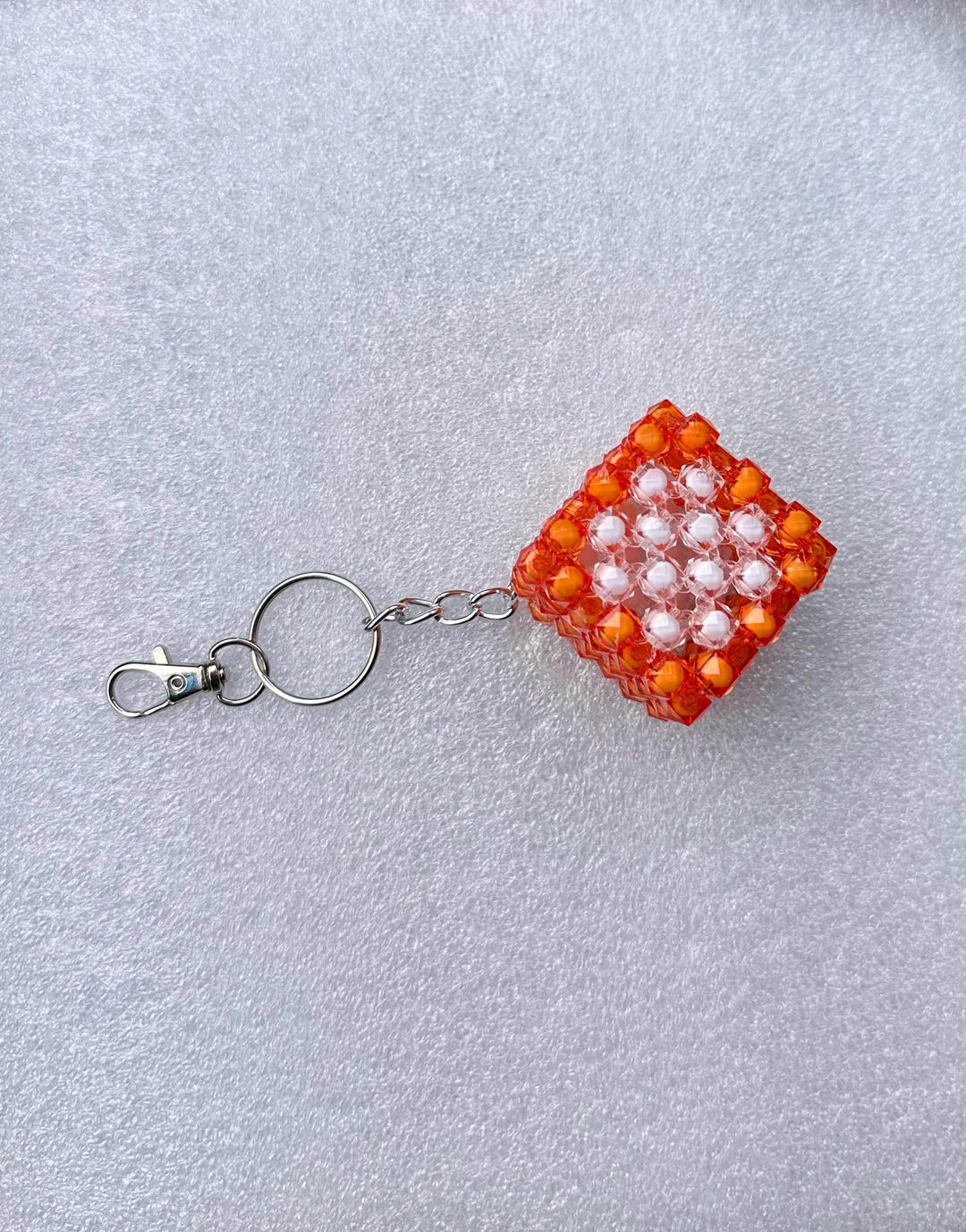 Cubic Key Keychain Cubic Beaded Keychain: Personalized Key Holder - Etsy