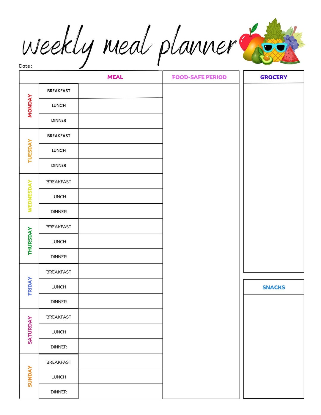 PRINTABLE: Meal Prep Planner Etsy PRINTABLE: Meal Prep Planner Etsy