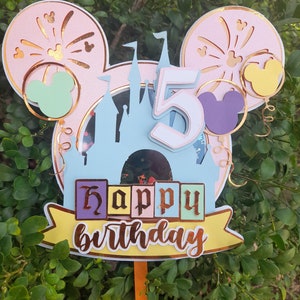 Topolino castello figura cake topper shaker/torta castello (file studio digitale/SVG)