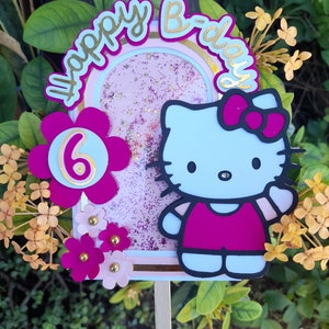 Pink Kitty Cake Topper Shaker / Hello Pink Cake Topper (SVG File/Studio Digital)