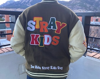 Stray Kids Varsity Jacket | Kpop Streetwear | SKZ Inspired Jacket | Kpop Concert Outfit | Han Jisung Hyunjin Bang Chan Fan Merch