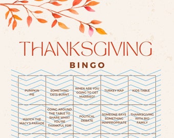 Thanksgiving Bingo Card-Multiple Cards/Pre-Filled Squares