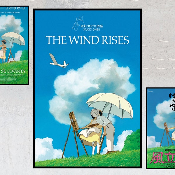 Affiches de film The Wind Rises - Souvenirs de collection - Cadeaux d'affiche personnalisés - Affiche imprimée sur toile