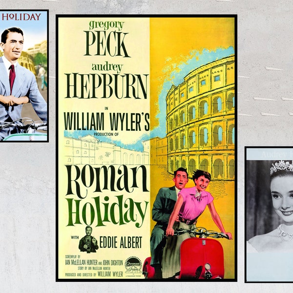 Roman Holiday Film Posters - Collector's Memorabilia - Personalized Poster Gifts - Poster Print on Canvas