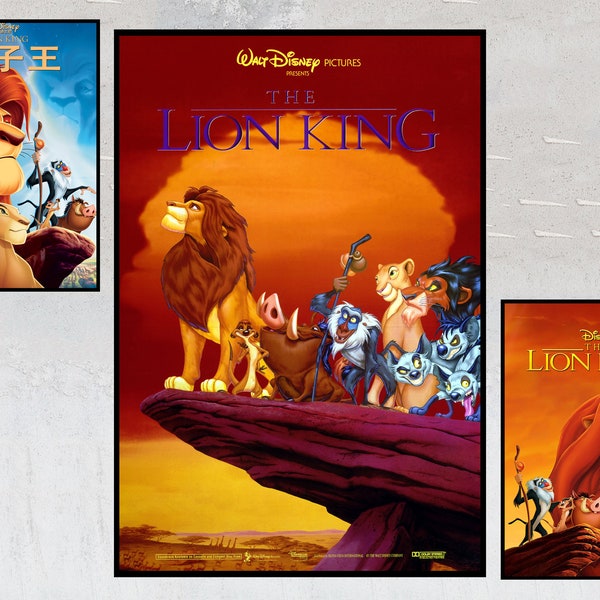 Affiches du film Le Roi Lion – Souvenirs de collection – Cadeaux personnalisés – Affiche imprimée sur toile