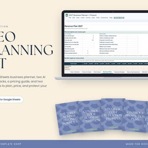 2027 Business Planner Google Sheets Bundle| Finances, Cost Strategy, Pricing Calculator, Social Media Planner