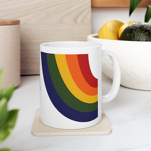 Rainbow Vintage Inspired Reproduction Ceramic Mug 11oz