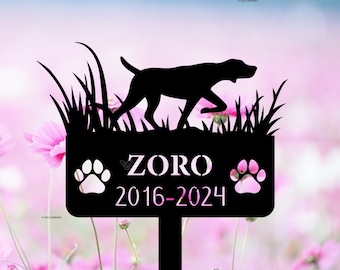 Custom Metal German Shorthaired Pointer Dog Memorial Stake,Personalized Dog Loss Gift,Garden Stake for Loss of Dog, Hunting Dog Grave Marker
