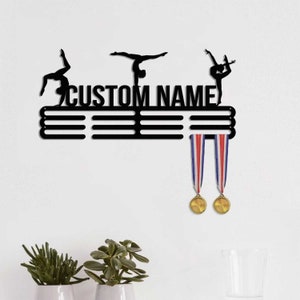 Porte-médailles de gymnastique pour fille avec lumière LED, présentoir de porte-médailles de gymnaste pour récompenses et rubans, porte-médailles de sport à plusieurs niveaux image 5