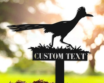 Roadrunner in metallo, regalo Roadrunner, arte da giardino, cartello Roadrunner, giardino Roadrunner, uccello del deserto del sud-ovest, arte di nascita, decorazioni da giardino, palo per animali