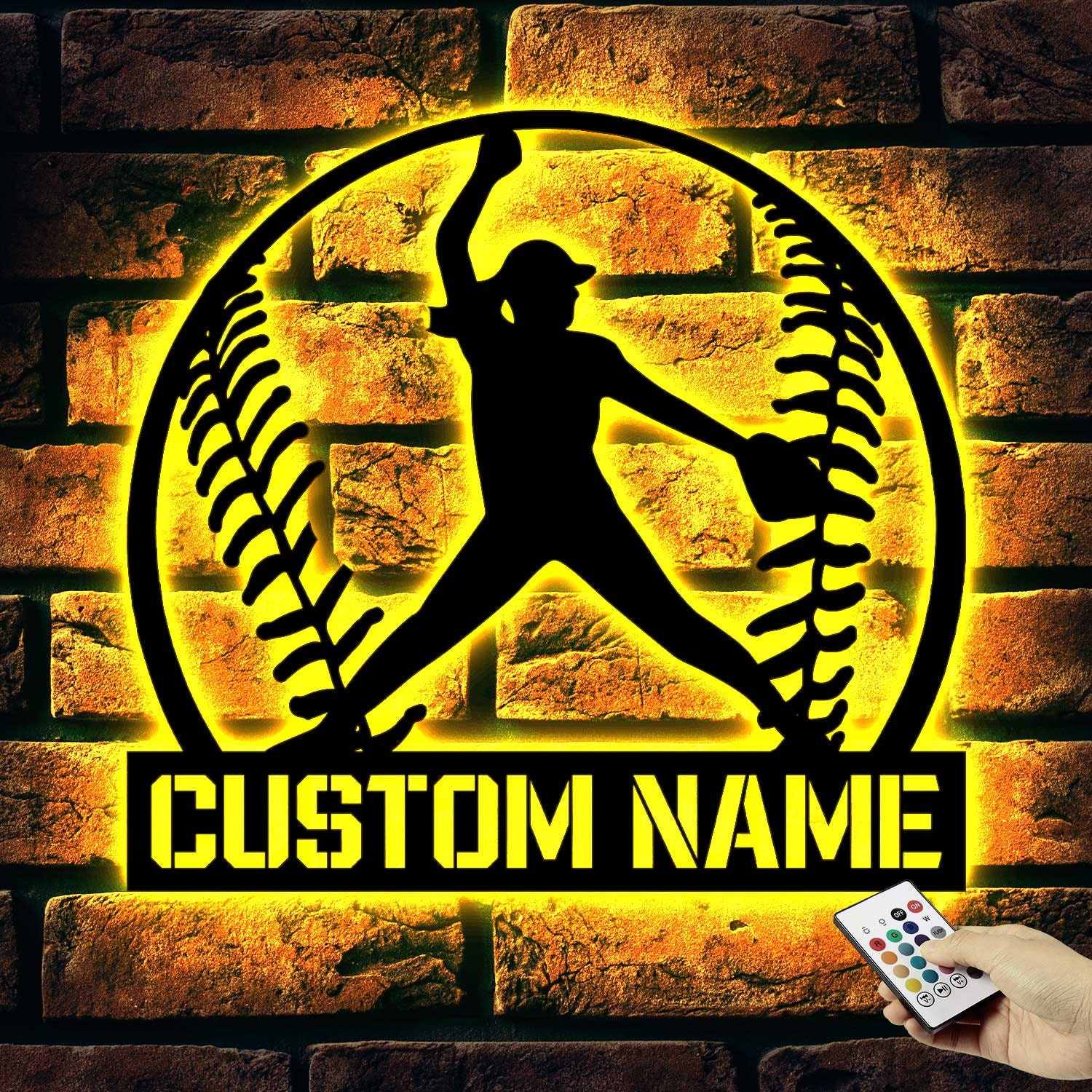 Custom Softball Pitcher Metal Wall Art With Led Lights, Pitcher Girl Sign, Birthday Gift Dorm Decoration Gift For Daughter Sport Lover Gift
