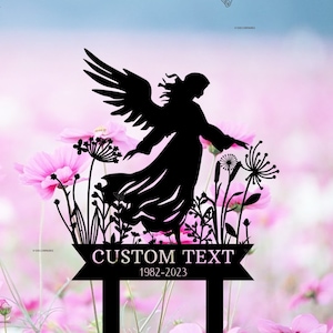Personalized Angel Memorial Stake, Angel Grave Marker, Angel Memorial Plaque with Stake, Angel Grave Stake, In Loving Memory, Cemetery Stake