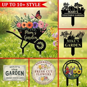 Personalized Garden Stake Sign,Custom Garden Decor for Mom,Gift for Gardeners,Outdoor Floral Sign,Mother&#39;s Day Gift,Garden Decor,Flower Sign