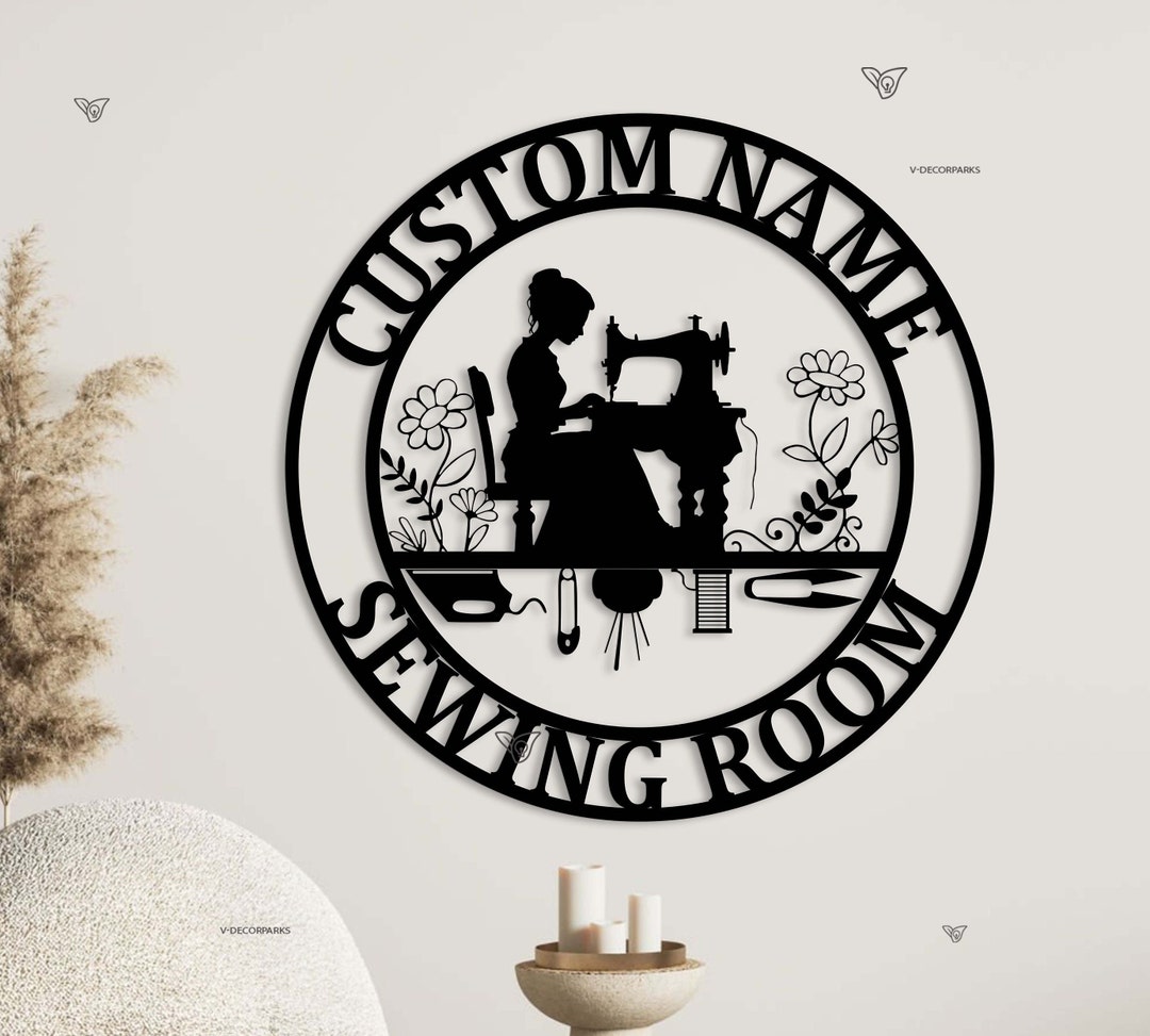 Sewing Tools Sign Sewing Machine Metal Sign Personalized, Sewing Machine, Custom Sewing ...