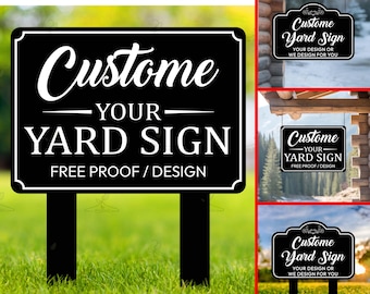 Personalized Aluminum Yard Sign with Stake,Personalized Metal Outdoor Sign,Fully Customizable Lawn Marker for Home,Business,Events,Yard Sign