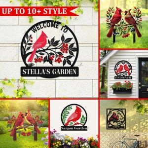 Personalized Cardinal Garden Sign, Custom Cardinal Garden Stake, Garden Plaque, Gift for Her, Bird Lover Gift, Bird Lover Gift, Mom&#39;s Garden