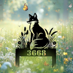 Whimsical Fox Metal Garden Stake | Fox Garden Decor | Fox Animal Yard Art | Backyard Decor | Gift for Her | Birthday Gift |Nature Lover Gift