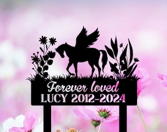 Horse Memorial Stake Sign Custom, Horse Sign With Stake, Pet Grave Markers Sign, Personalized Pet Loss Gift,Sympathy Sign, Remembrance Stake